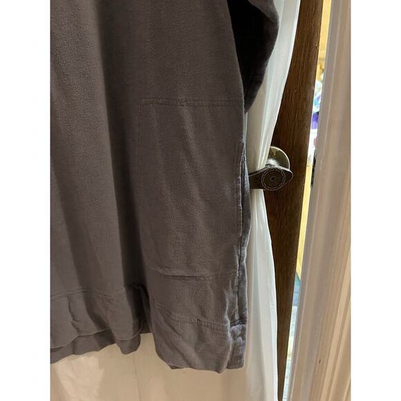 Athleta Caite Gray Cowl Neck Embroidered Sweatshirt Dress Size S Oversized Boho - Picture 4 of 8